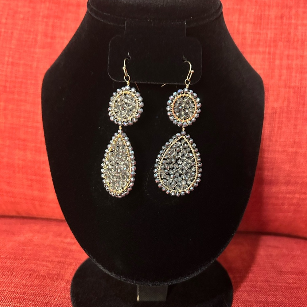 Elegant Gold and Silver Drop Earrings